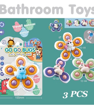 婴儿拨浪鼓和感官玩具吸盘拨浪鼓玩具1 2 3岁男孩和女孩幼儿沐浴玩具儿童礼品创意 婴儿拨浪鼓和感官玩具吸盘拨浪鼓玩具1 2 3岁男孩和女孩幼儿沐浴玩具儿童礼品创意