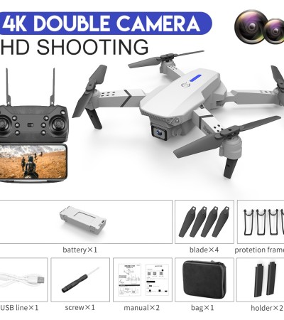 E88 Pro无人机4K高清双摄像头定位1080P WiFi FPV Nova 2022高度保持专业RC四轴飞行器 E88 Pro无人机4K高清双摄像头定位1080P WiFi FPV Nova 2022高度保持专业RC四轴飞行器
