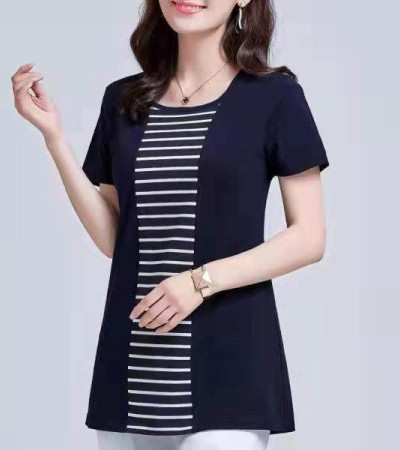 100KG胖女可穿2022新款韩式条纹长袖T恤女式短袖加大码盖腹圆领时尚T恤连衣裙优雅衬衫女式T恤 100KG胖女可穿2022新款韩式条纹长袖T恤女式短袖加大码盖腹圆领时尚T恤连衣裙优雅衬衫女式T恤